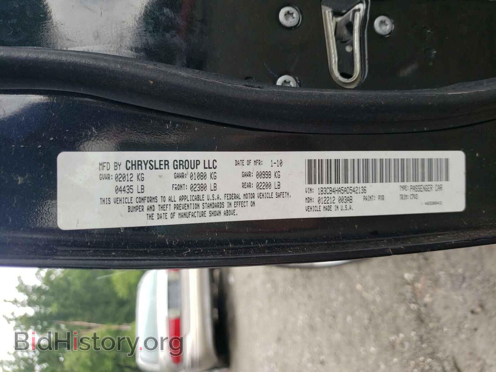2010 DODGE CALIBER - VIN: 1B3CB4HA5AD542136 - Фото 10
