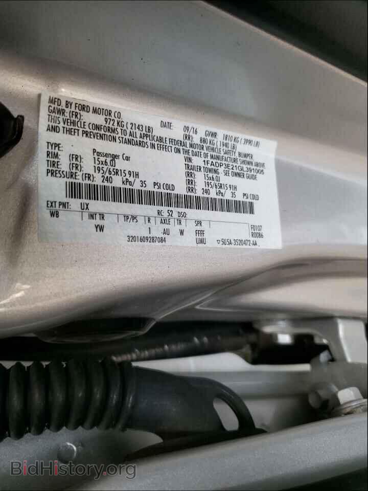 2016 FORD FOCUS - VIN: 1FADP3E21GL391005 - Фото 10