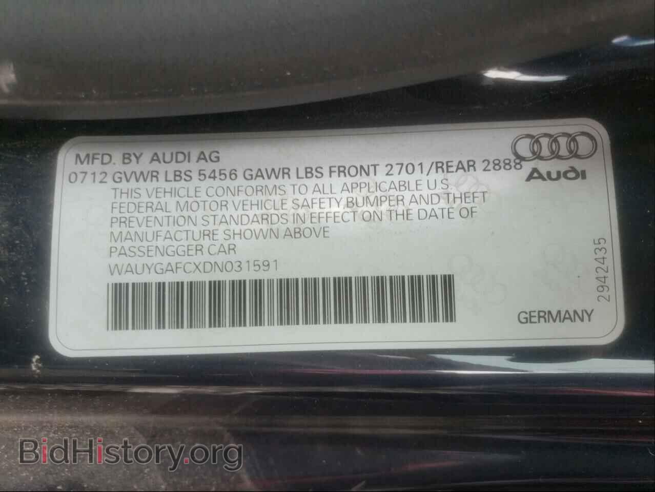 2013 AUDI A7 - VIN: WAUYGAFCXDN031591 - Фото 10