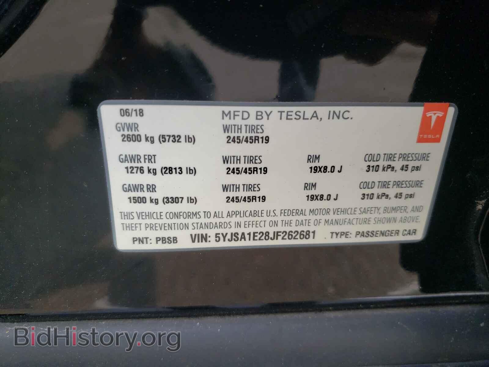 2018 TESLA MODEL S - VIN: 5YJSA1E28JF262681 - Photo 10