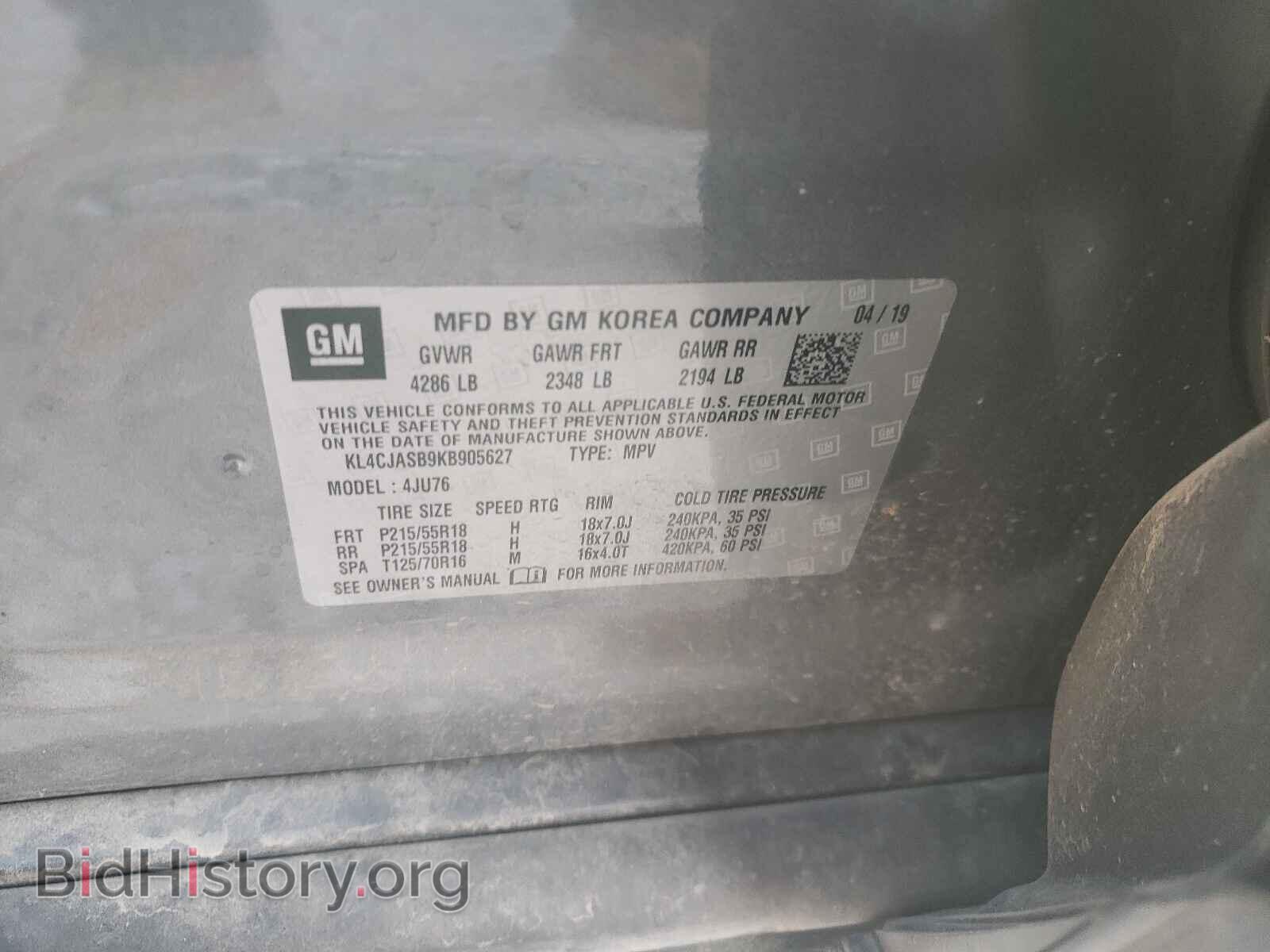 2019 BUICK ENCORE - VIN: KL4CJASB9KB905627 - Photo 10
