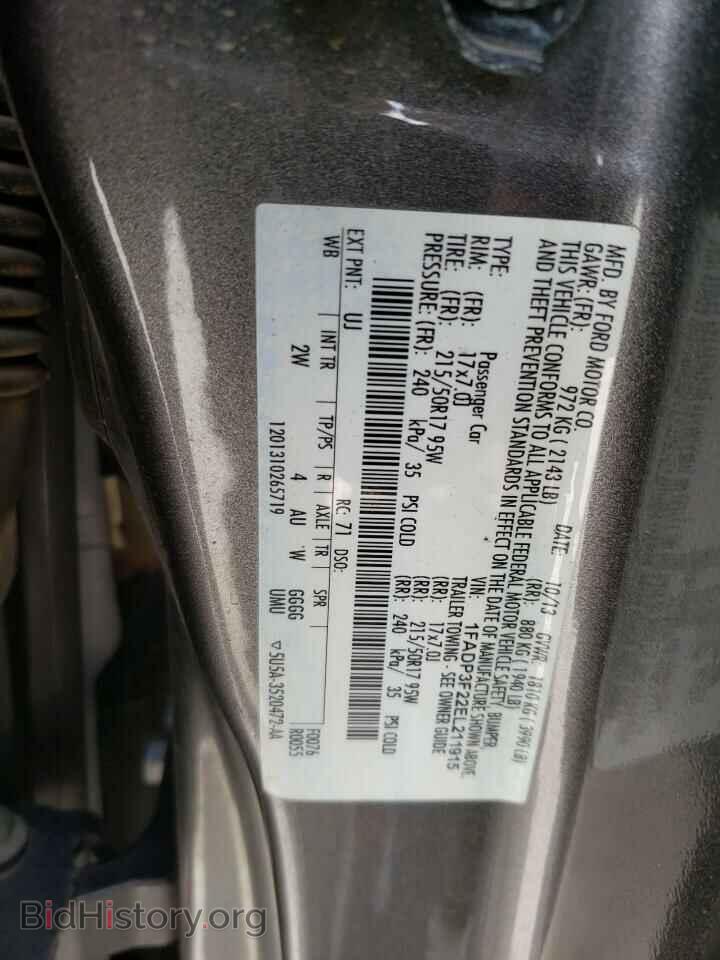 2014 FORD FOCUS - VIN: 1FADP3F22EL211915 - Фото 10