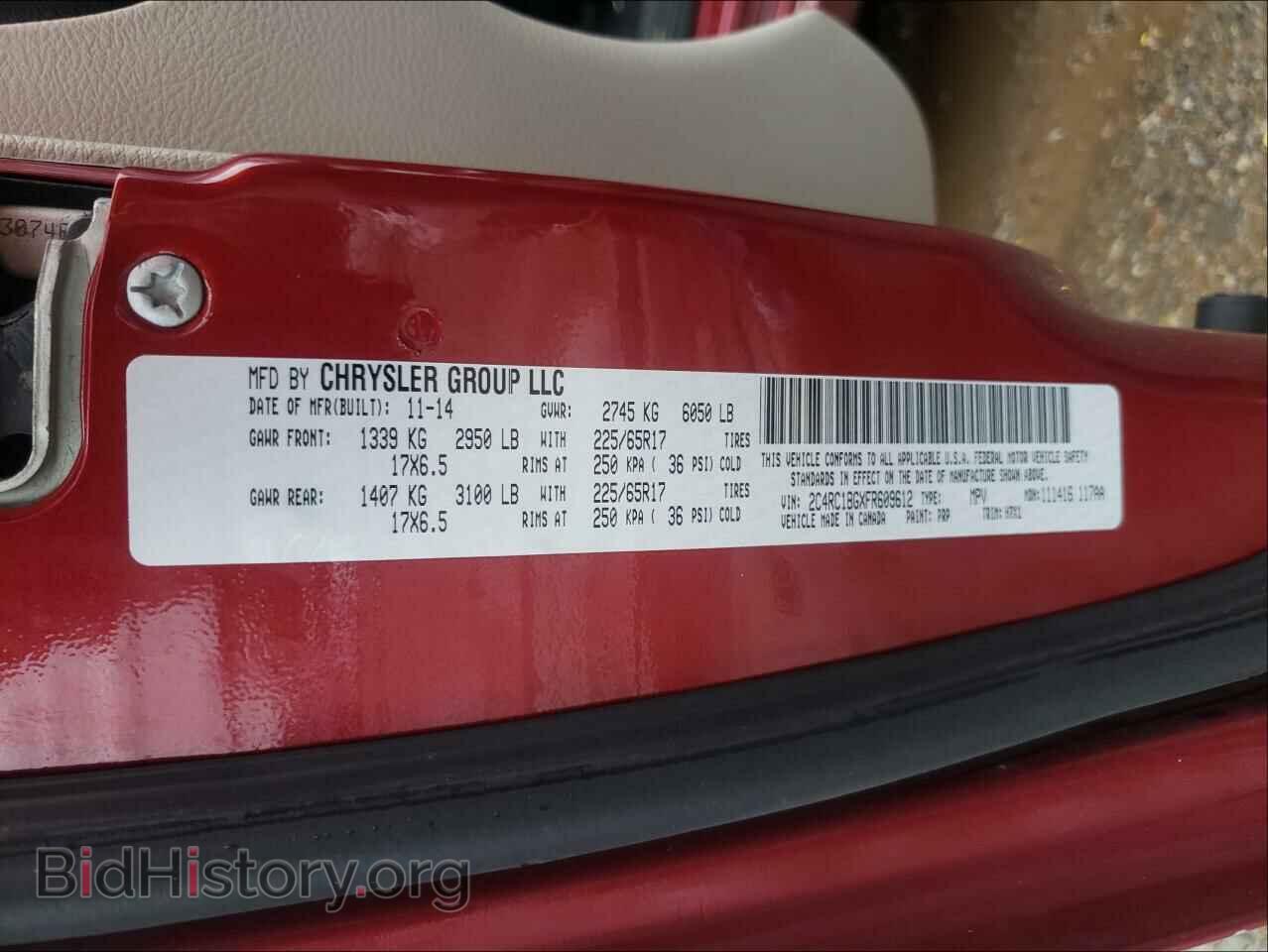 2015 CHRYSLER MINIVAN - VIN: 2C4RC1BGXFR609612 - Photo 10