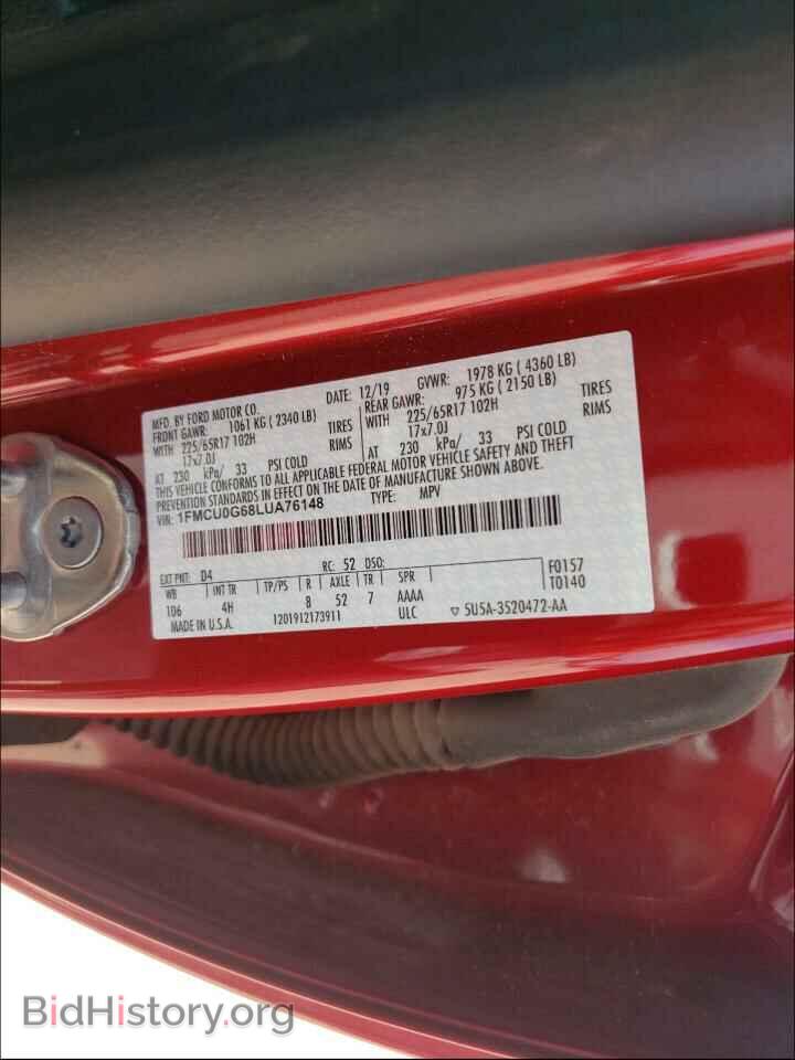 2020 FORD ESCAPE - VIN: 1FMCU0G68LUA76148 - Фото 10