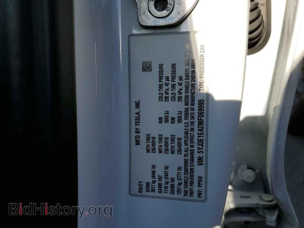 2021 TESLA MODEL 3 - VIN: 5YJ3E1EA2MF069995 - Photo 12