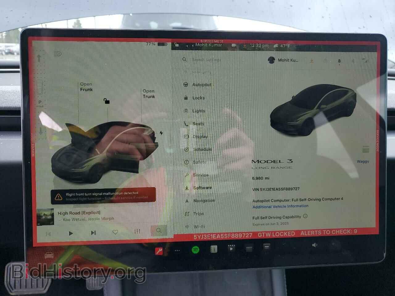 2025 TESLA MODEL 3 - VIN: 5YJ3E1EA5SF889727 - Photo 9