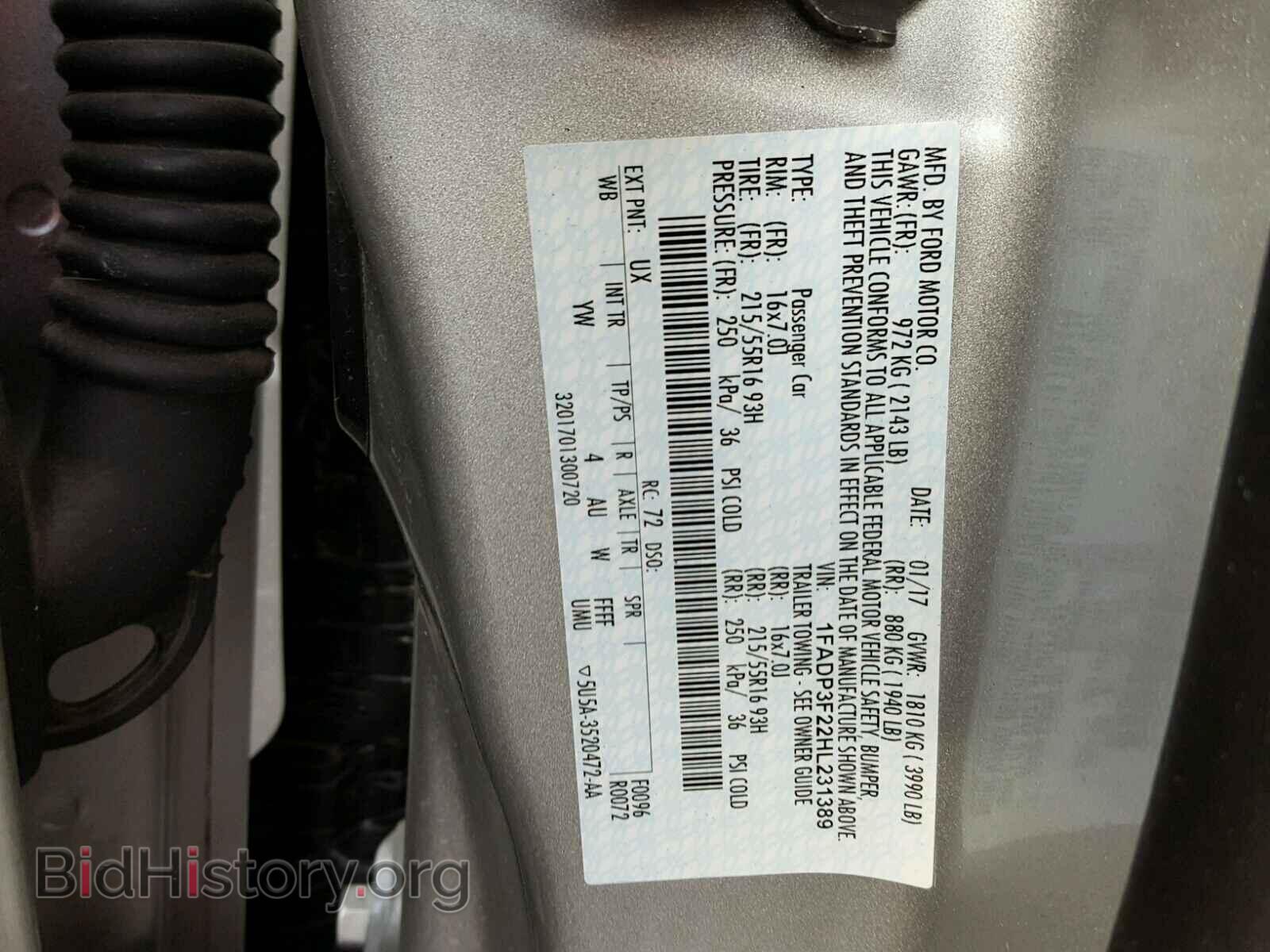 2017 FORD FOCUS - VIN: 1FADP3F22HL231389 - Photo 10