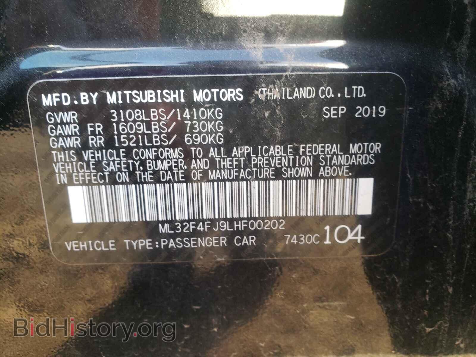 2020 MITSUBISHI MIRAGE - VIN: ML32F4FJ9LHF00202 - Фото 10