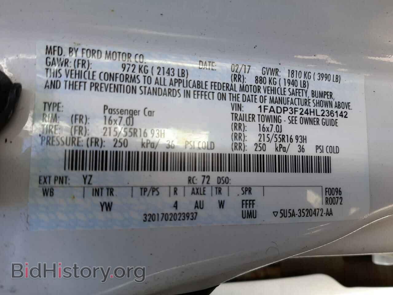 2017 FORD FOCUS - VIN: 1FADP3F24HL236142 - Photo 10