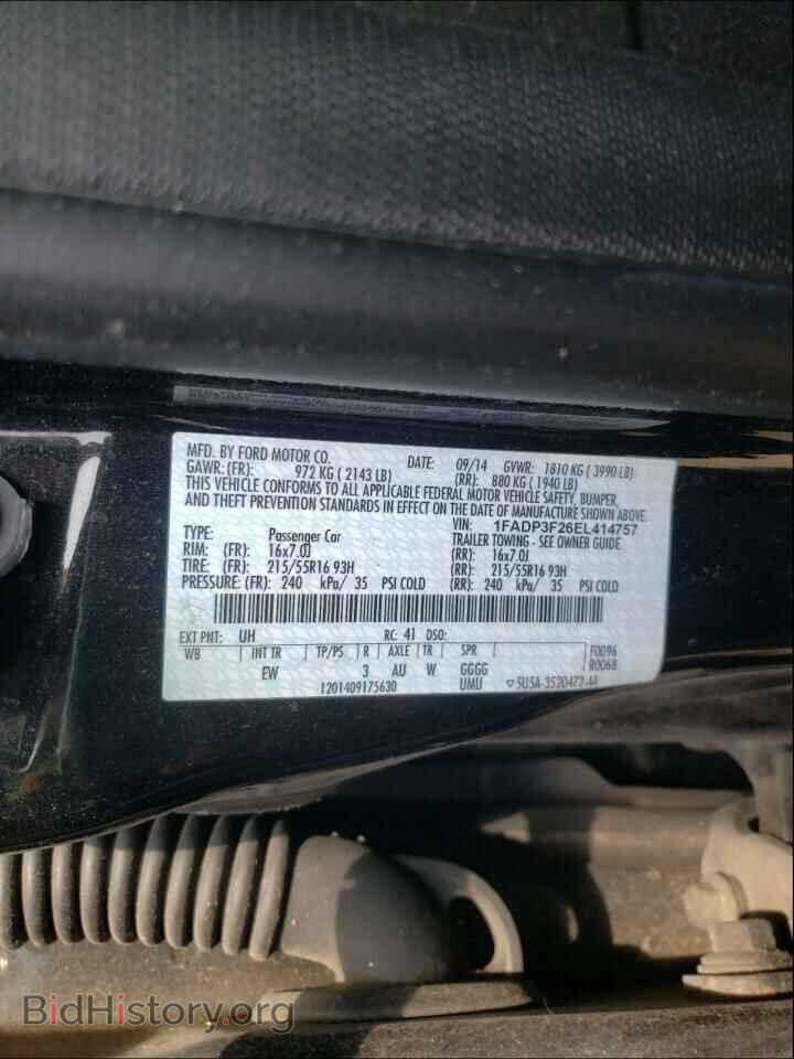 2014 FORD FOCUS - VIN: 1FADP3F26EL414757 - Фото 10