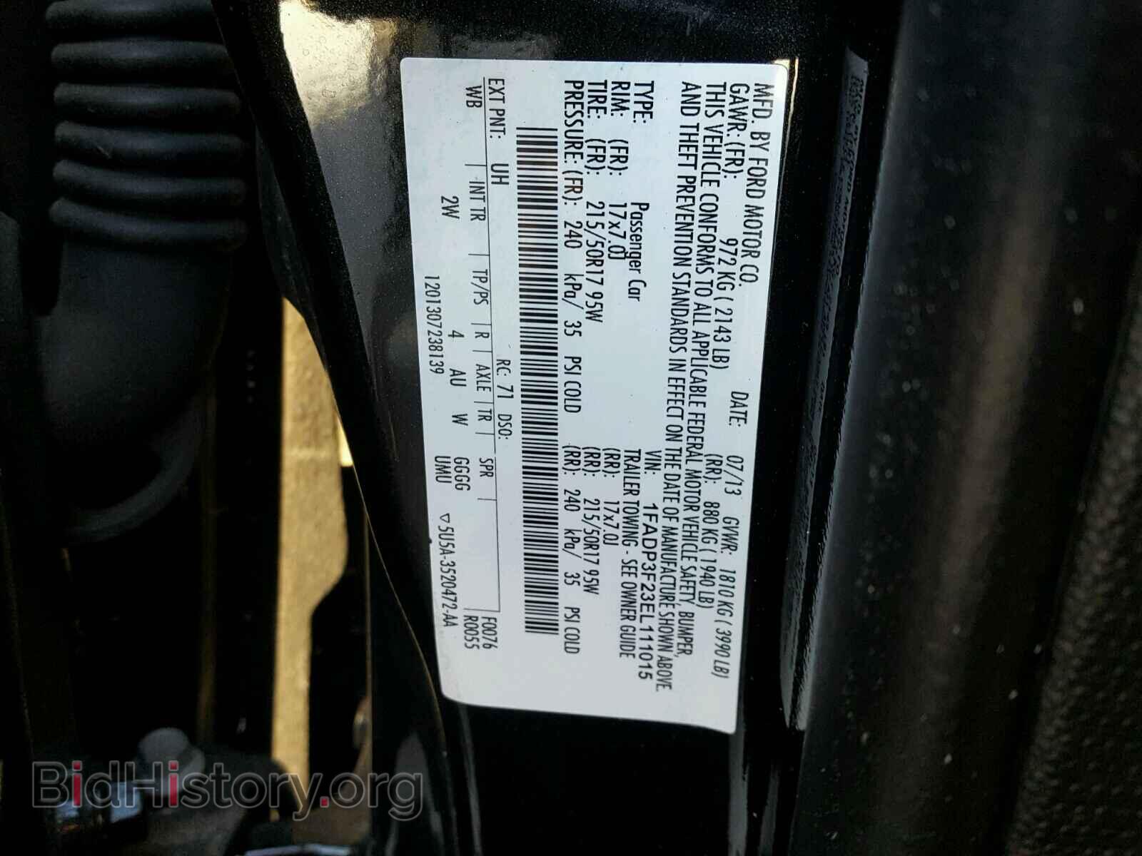 2014 FORD FOCUS - VIN: 1FADP3F23EL111015 - Фото 10
