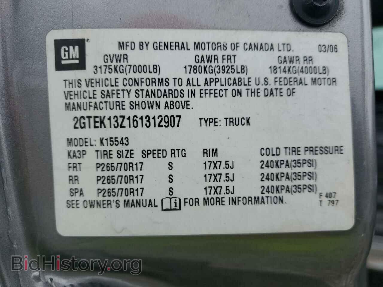 2006 GMC SIERRA - VIN: 2GTEK13Z161312907 - Фото 12