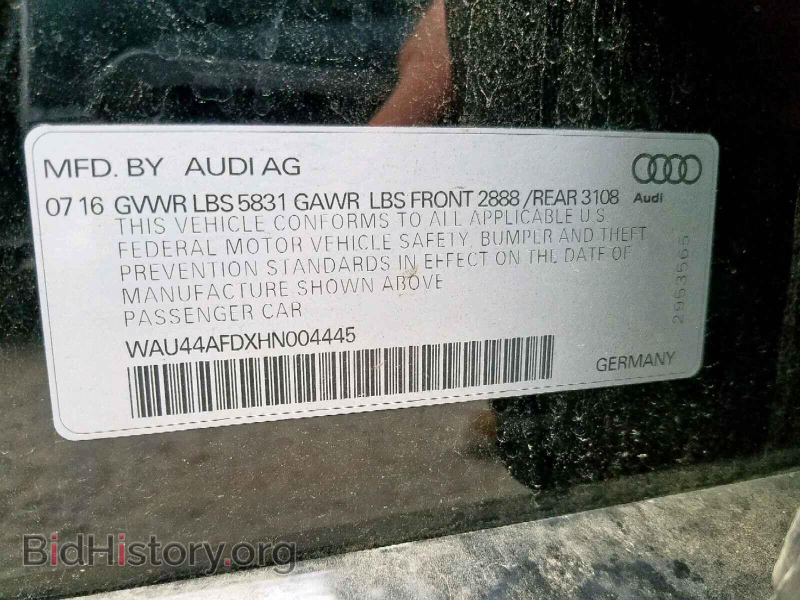 2017 AUDI A8 - VIN: WAU44AFDXHN004445 - Фото 10