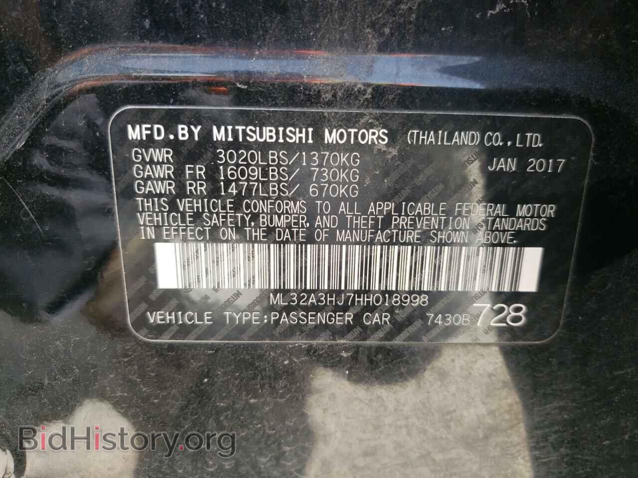 2017 MITSUBISHI MIRAGE - VIN: ML32A3HJ7HH018998 - Фото 10