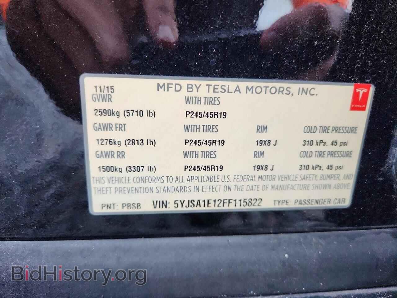 2015 TESLA MODEL S - VIN: 5YJSA1E12FF115822 - Photo 13