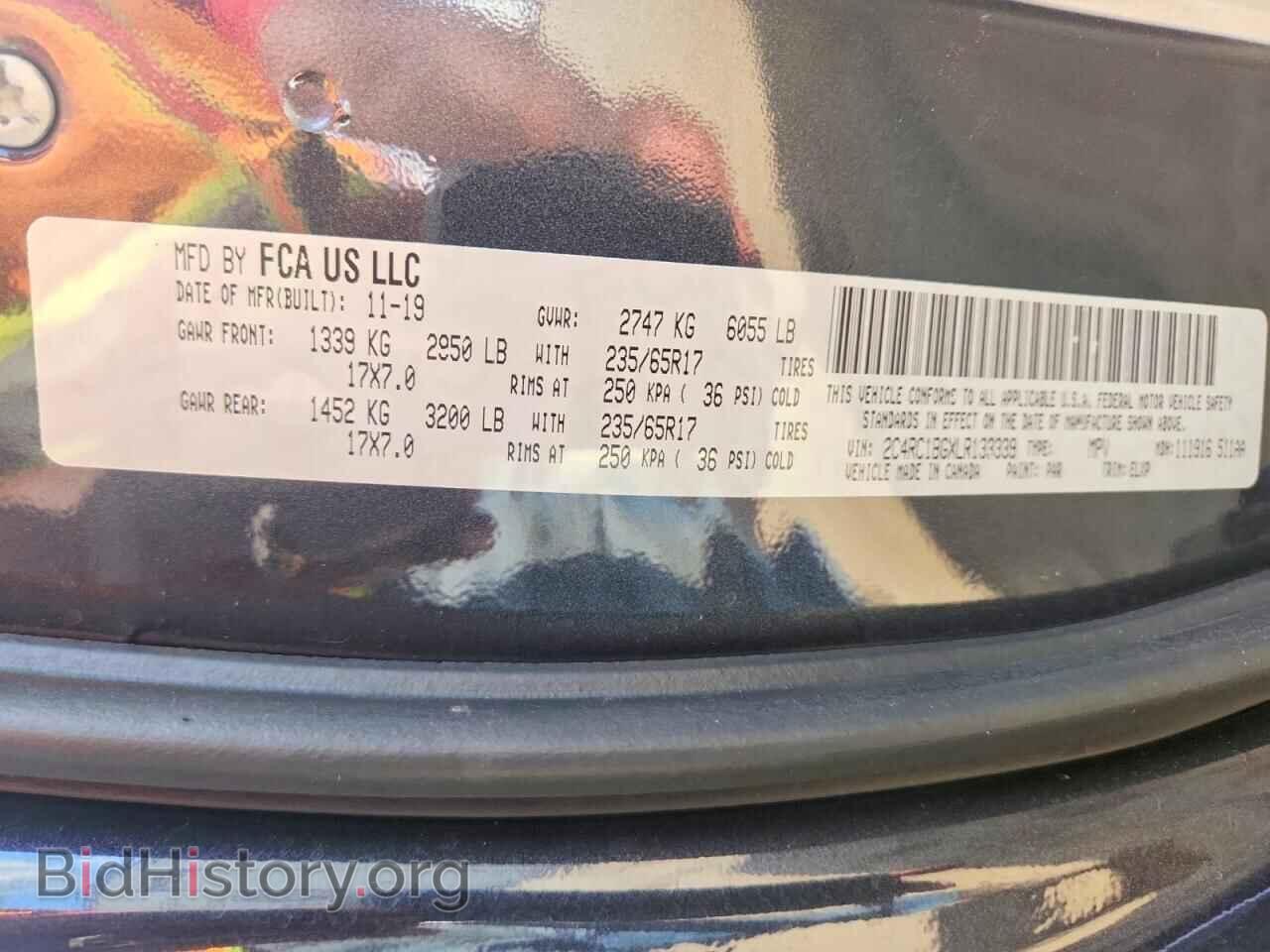 2020 CHRYSLER PACIFICA - VIN: 2C4RC1BGXLR133339 - Фото 13