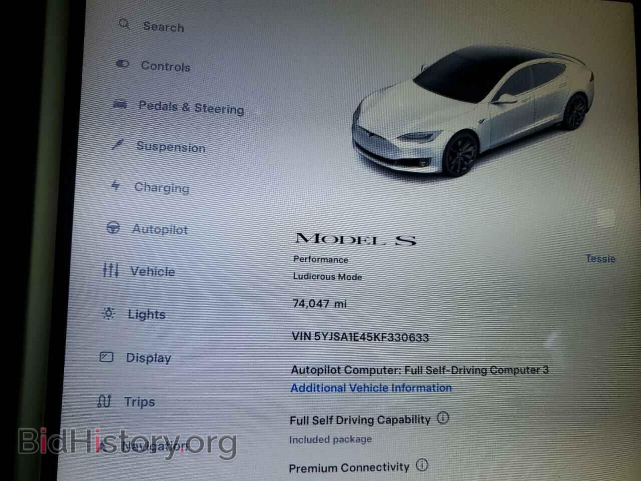 2019 TESLA MODEL S - VIN: 5YJSA1E45KF330633 - Фото 9