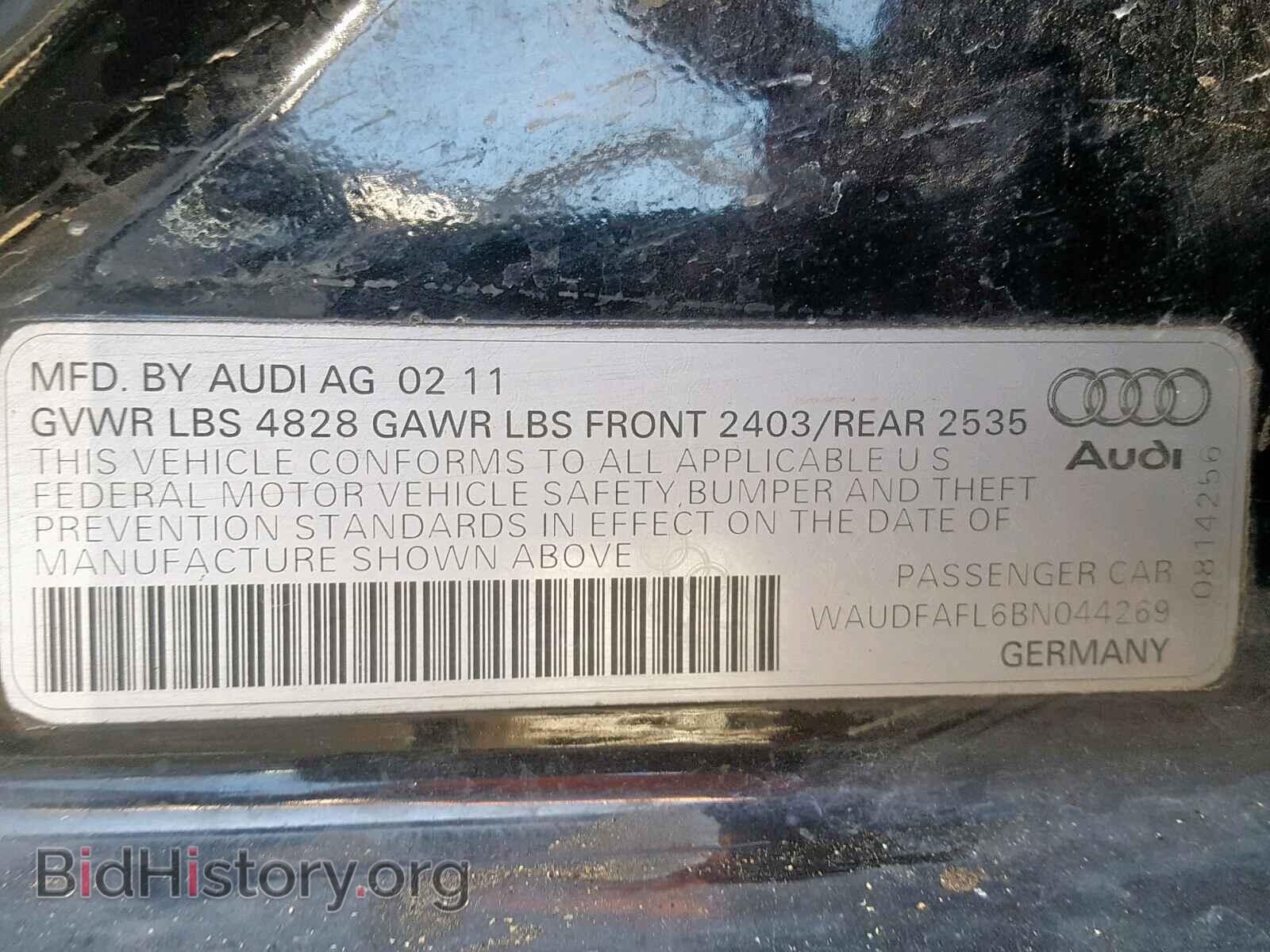 2011 AUDI A4 - VIN: WAUDFAFL6BN044269 - Photo 10