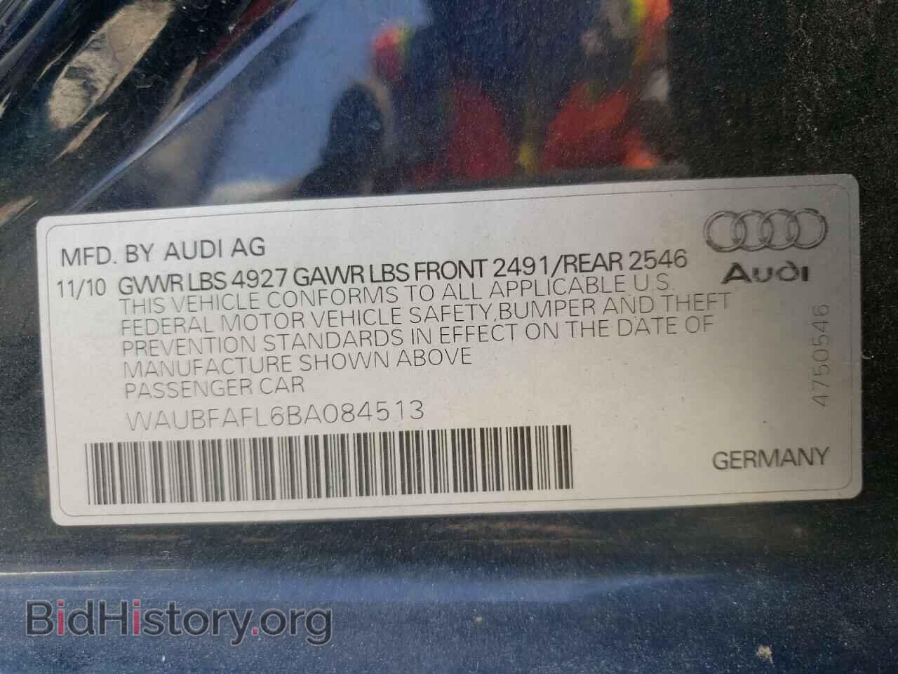2011 AUDI A4 - VIN: WAUBFAFL6BA084513 - Фото 10