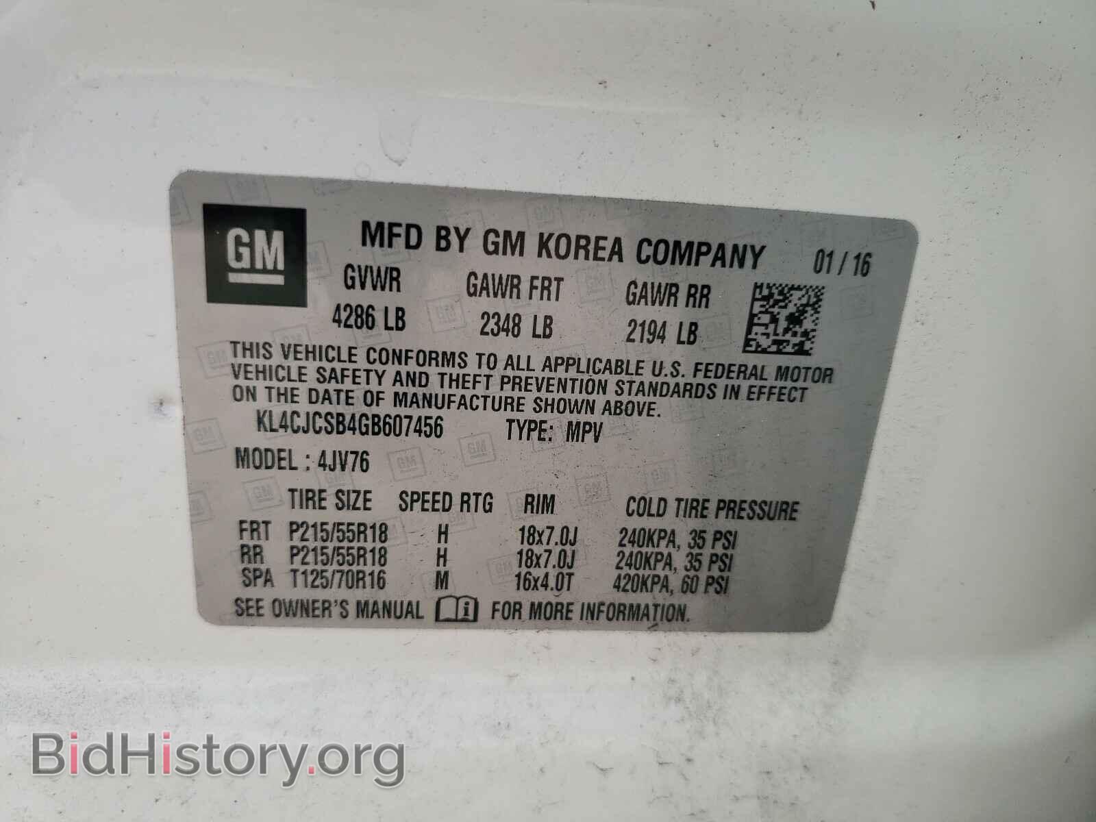 2016 BUICK ENCORE - VIN: KL4CJCSB4GB607456 - Photo 10