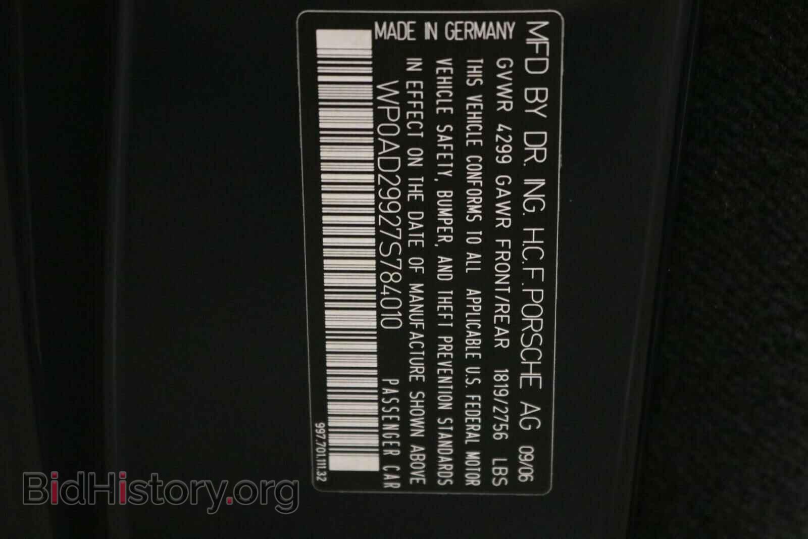 2007 PORSCHE 911 - VIN: WP0AD29927S784010 - Фото 10