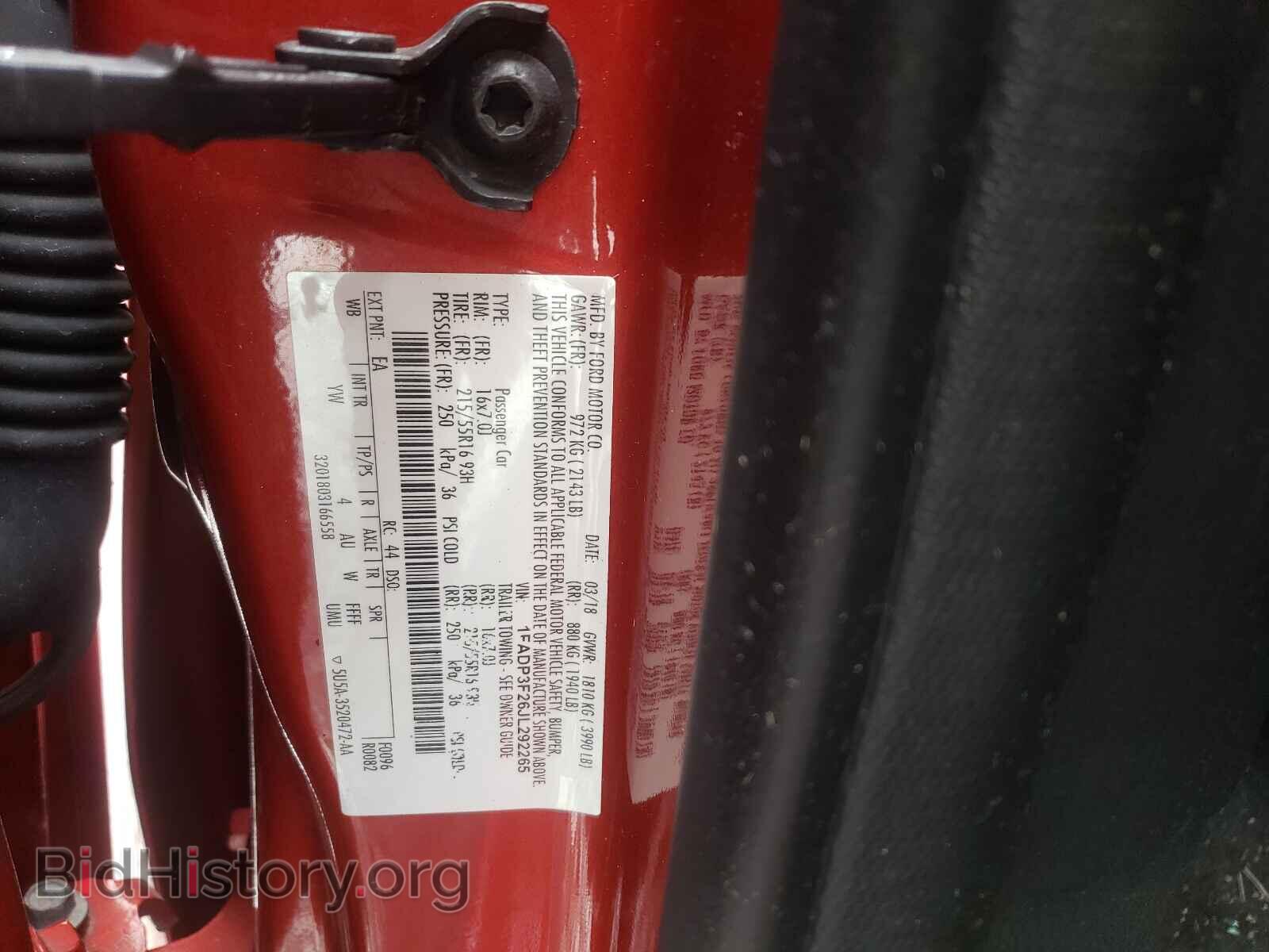 2018 FORD FOCUS - VIN: 1FADP3F26JL292265 - Фото 10