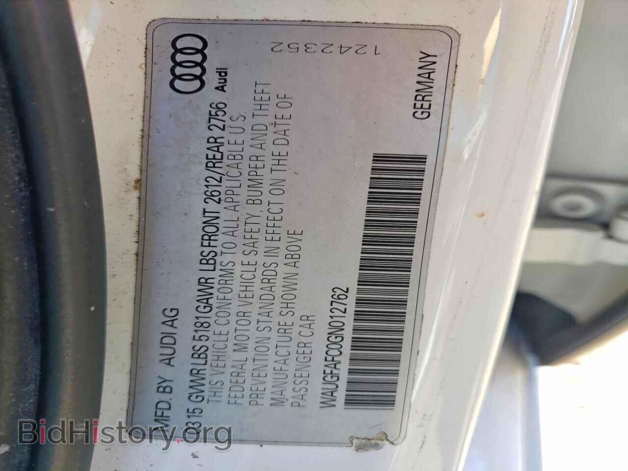 2016 AUDI A6 - VIN: WAUGFAFC0GN012762 - Фото 12