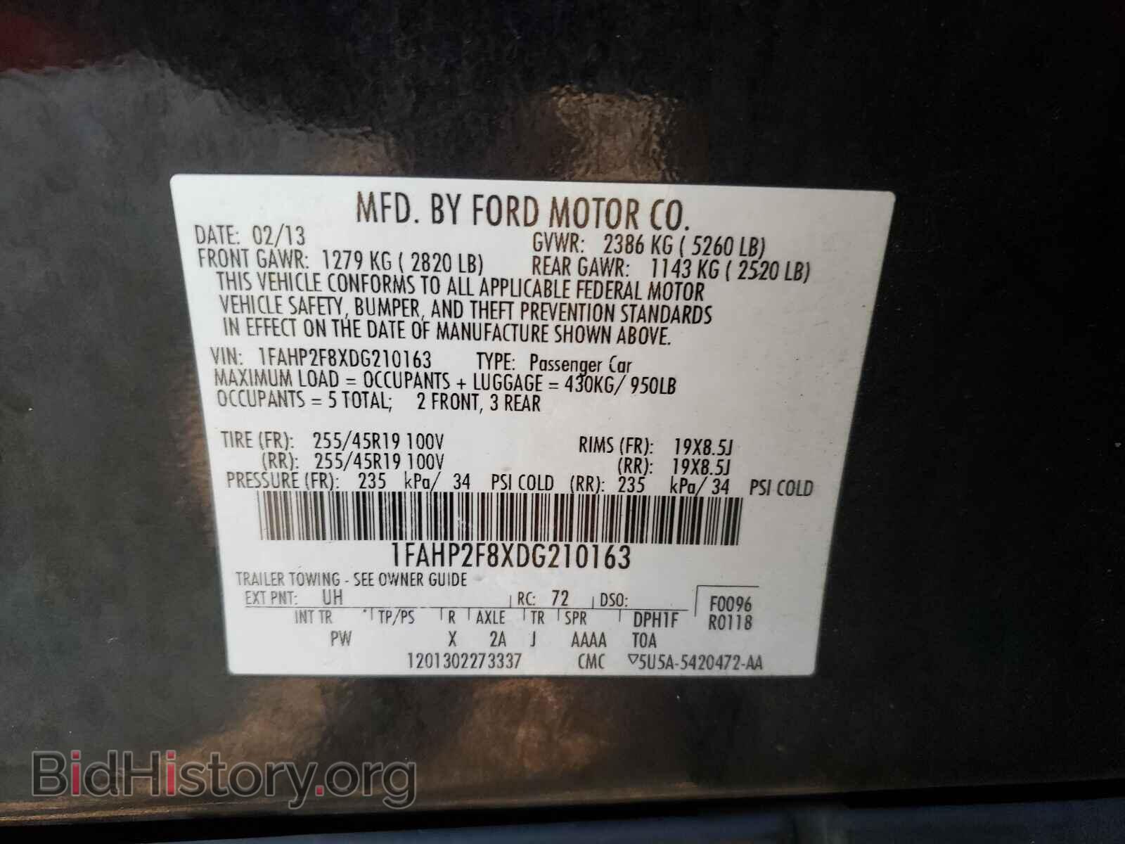 2013 FORD TAURUS - VIN: 1FAHP2F8XDG210163 - Photo 10