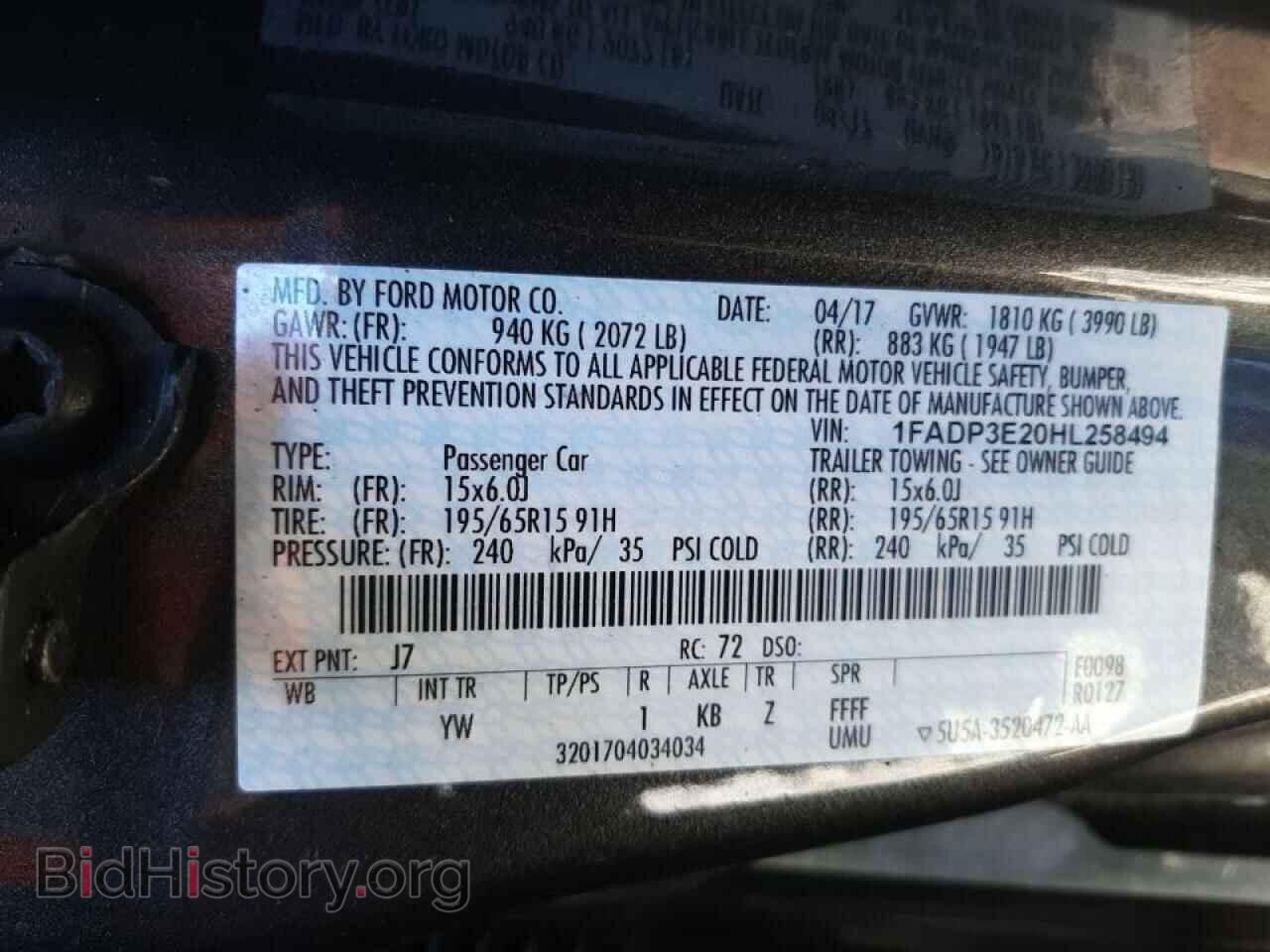 2017 FORD FOCUS - VIN: 1FADP3E20HL258494 - Фото 10