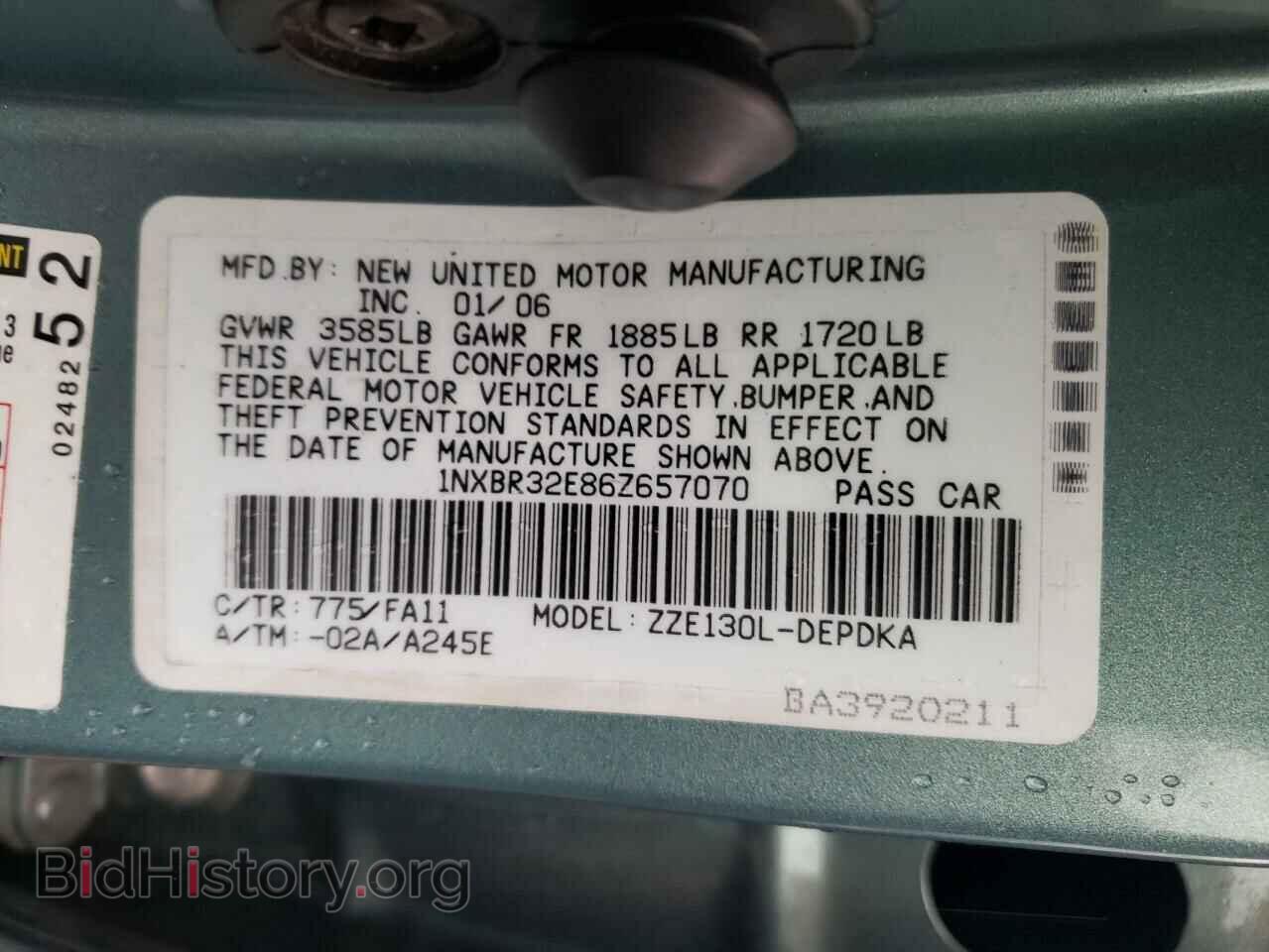 2006 TOYOTA COROLLA - VIN: 1NXBR32E86Z657070 - Photo 10