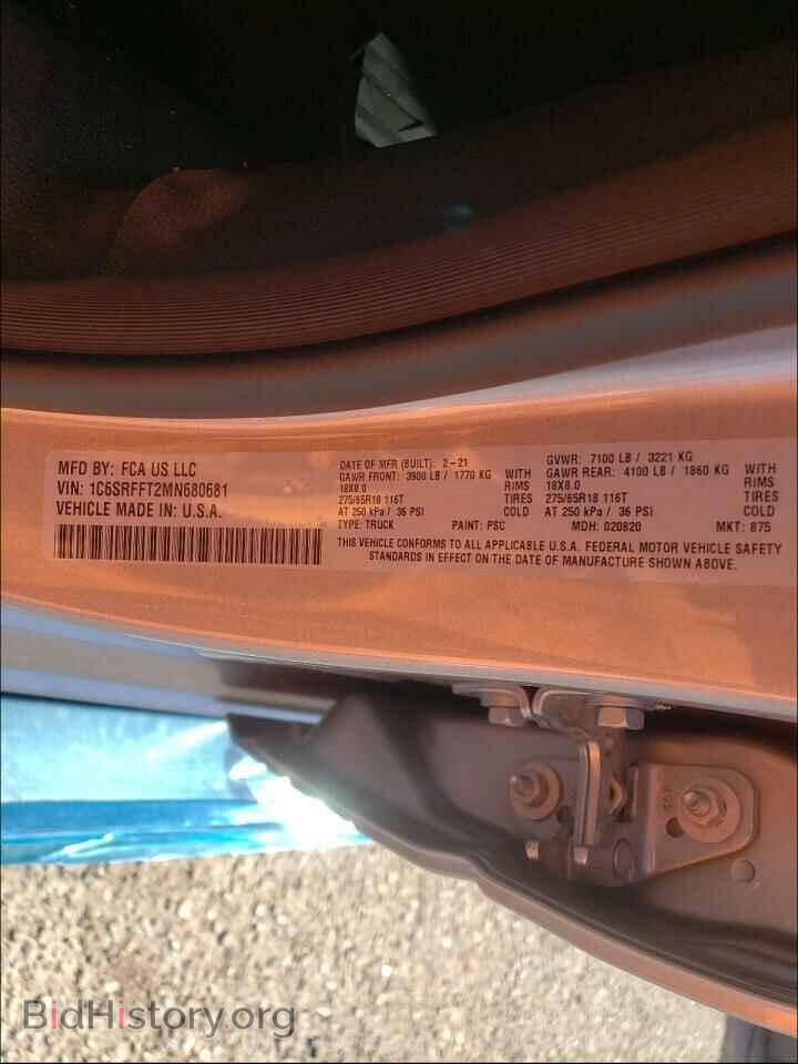 2021 RAM 1500 - VIN: 1C6SRFFT2MN680681 - Photo 10