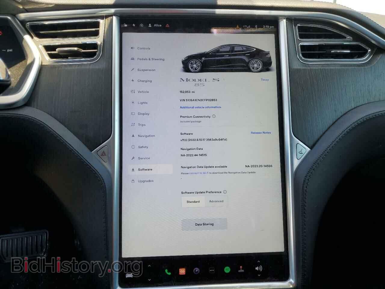 2012 TESLA MODEL S - VIN: 5YJSA1CN2CFP02653 - Фото 9