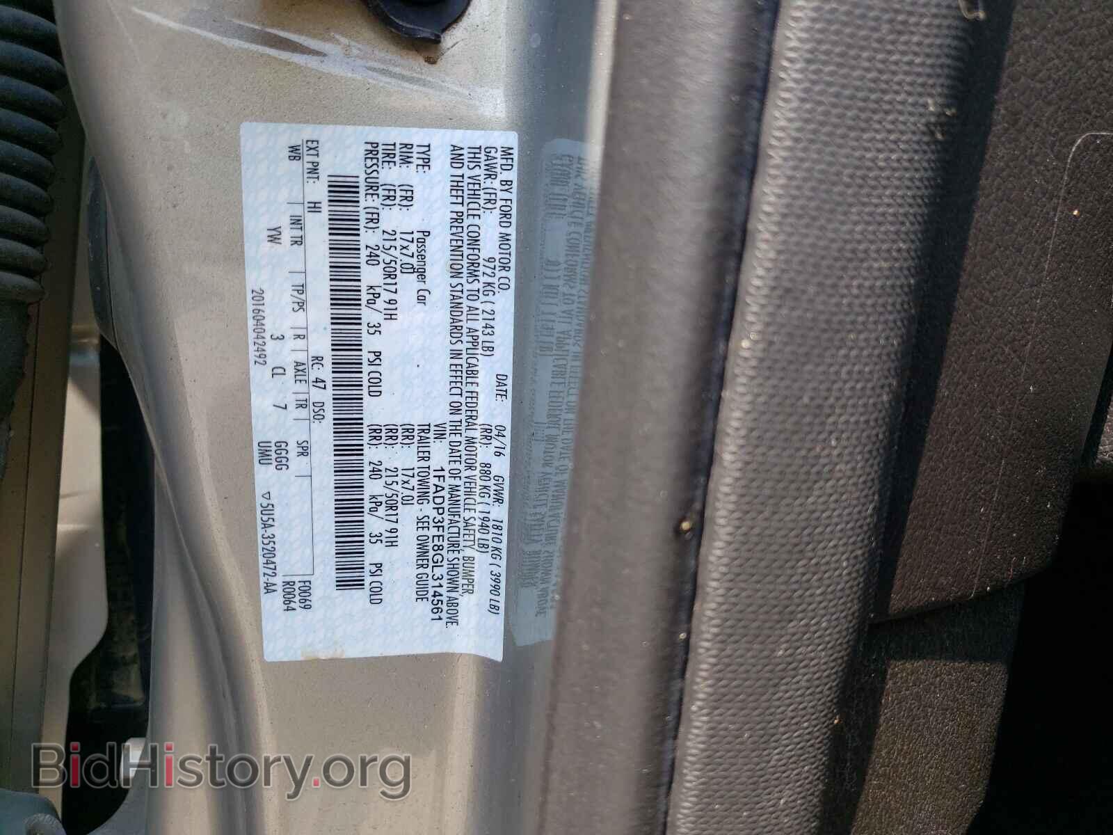 2016 FORD FOCUS - VIN: 1FADP3FE8GL314561 - Фото 10