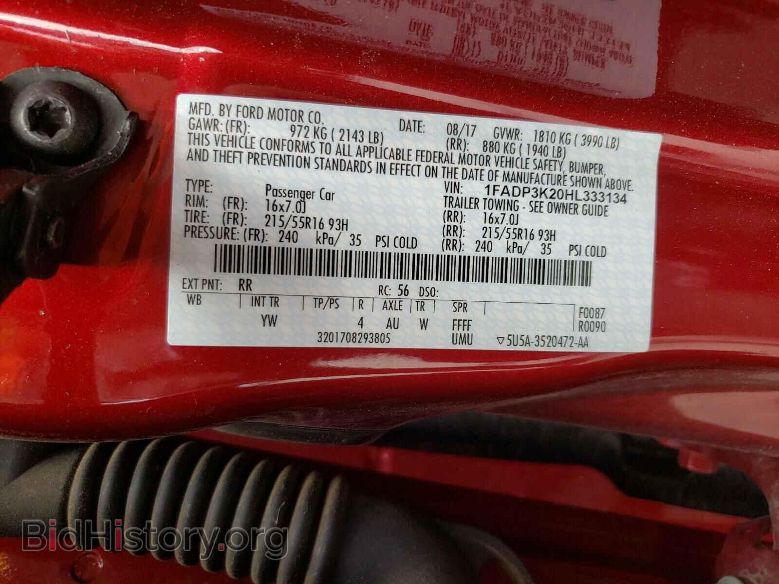 2017 FORD FOCUS - VIN: 1FADP3K20HL333134 - Фото 10
