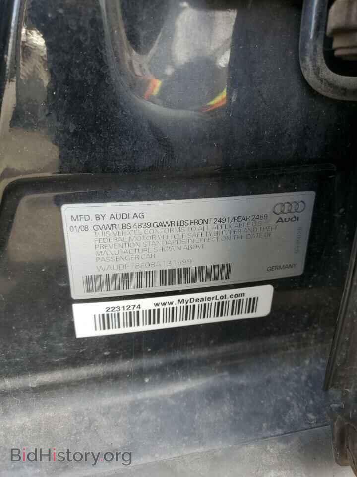 2008 AUDI A4 - VIN: WAUDF78E08A131599 - Фото 12