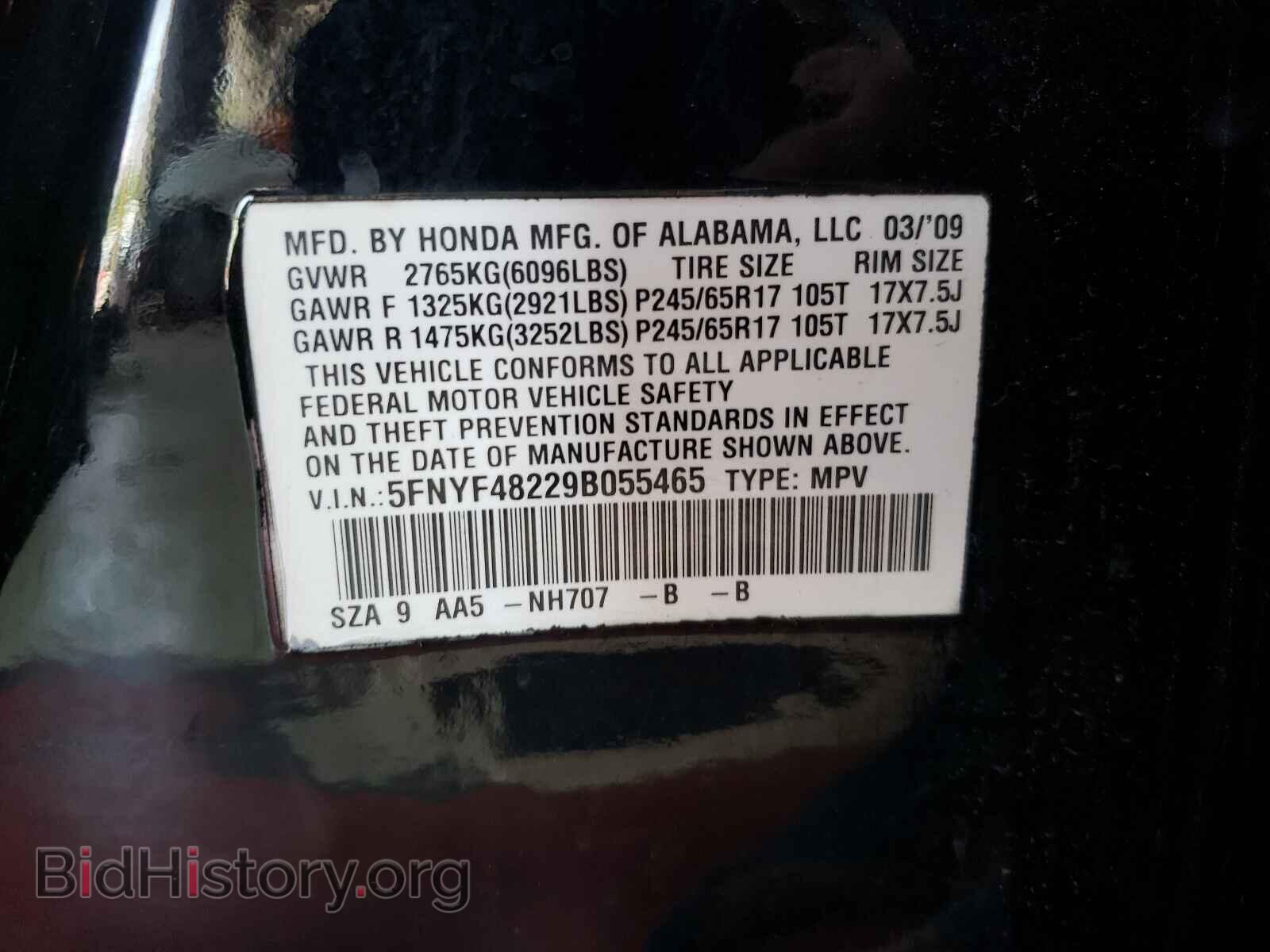 2009 HONDA PILOT - VIN: 5FNYF48229B055465 - Фото 10