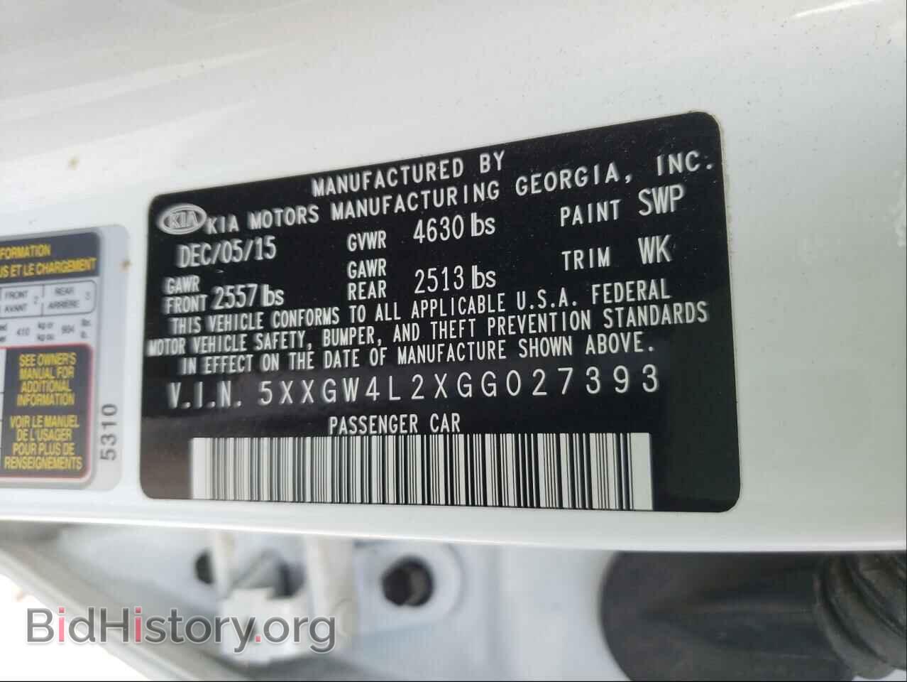 2016 KIA OPTIMA - VIN: 5XXGW4L2XGG027393 - Фото 10