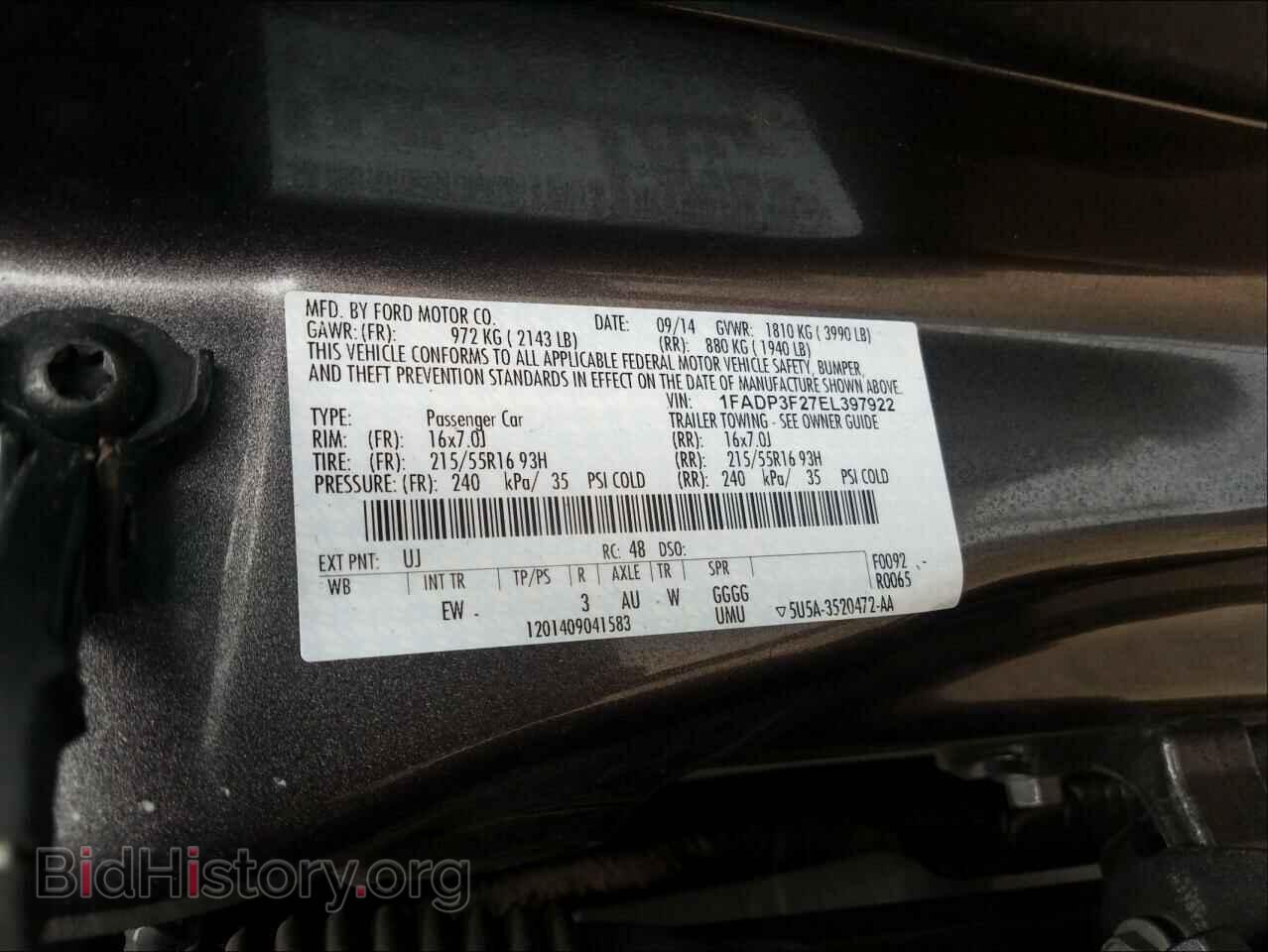2014 FORD FOCUS - VIN: 1FADP3F27EL397922 - Photo 10