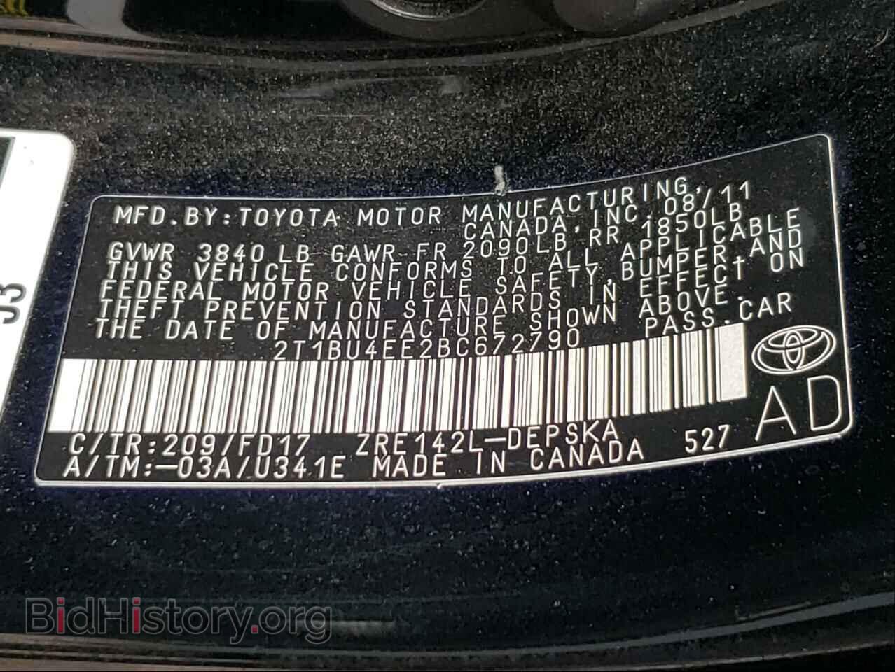 2011 TOYOTA COROLLA - VIN: 2T1BU4EE2BC672790 - Photo 10
