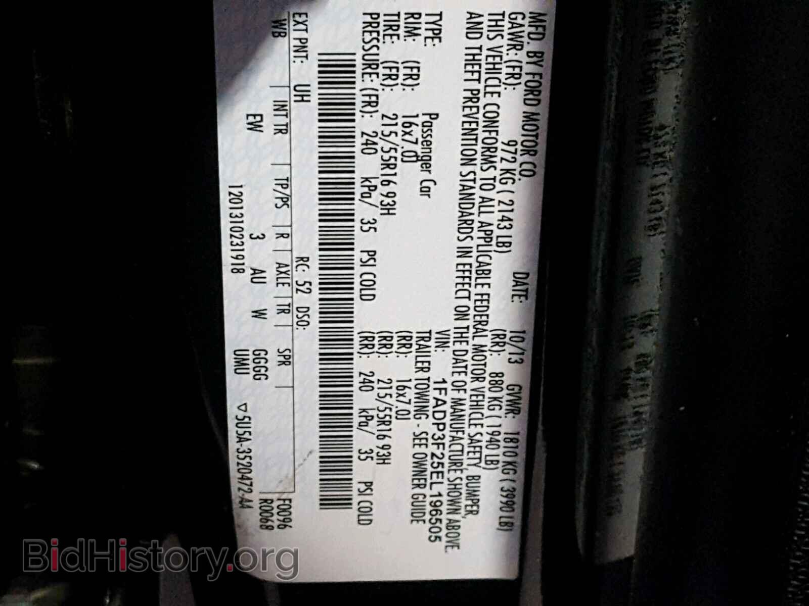 2014 FORD FOCUS - VIN: 1FADP3F25EL196505 - Фото 10