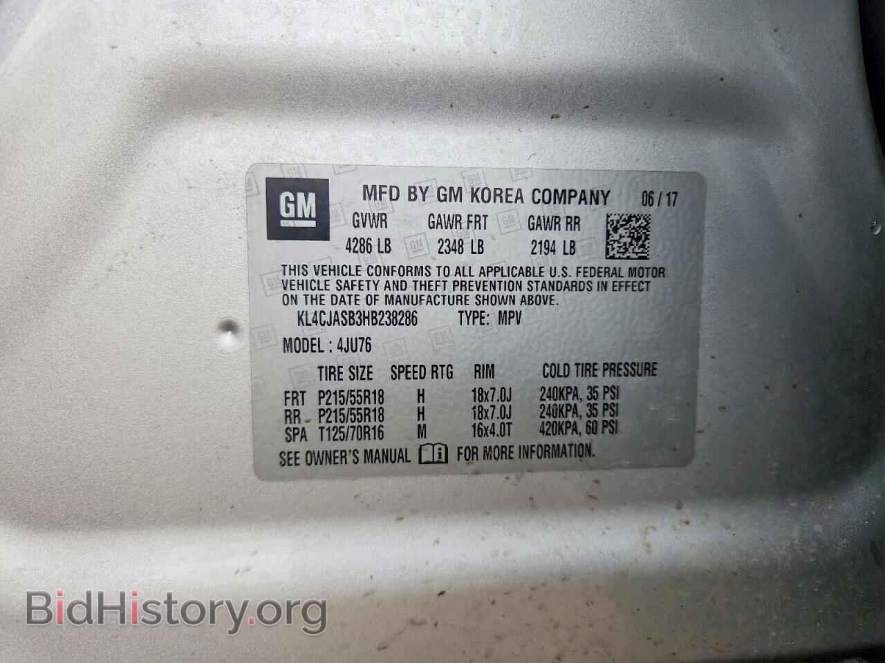 2017 BUICK ENCORE - VIN: KL4CJASB3HB238286 - Фото 12