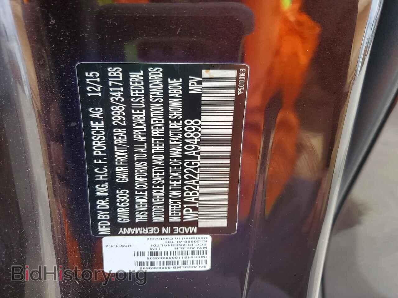 2016 PORSCHE CAYENNE - VIN: WP1AB2A22GLA94898 - Фото 13
