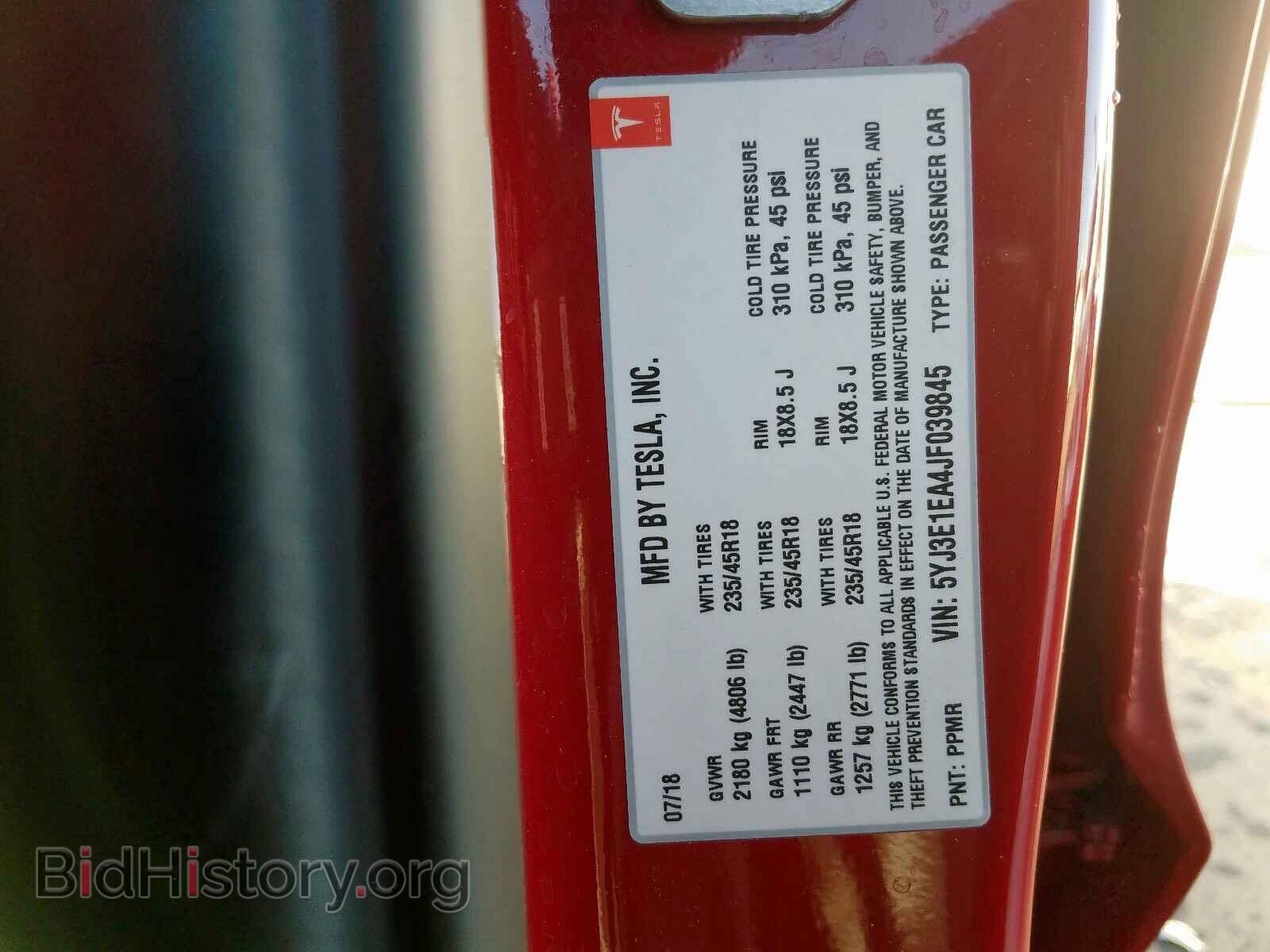 2018 TESLA MODEL 3 - VIN: 5YJ3E1EA4JF039845 - Photo 10