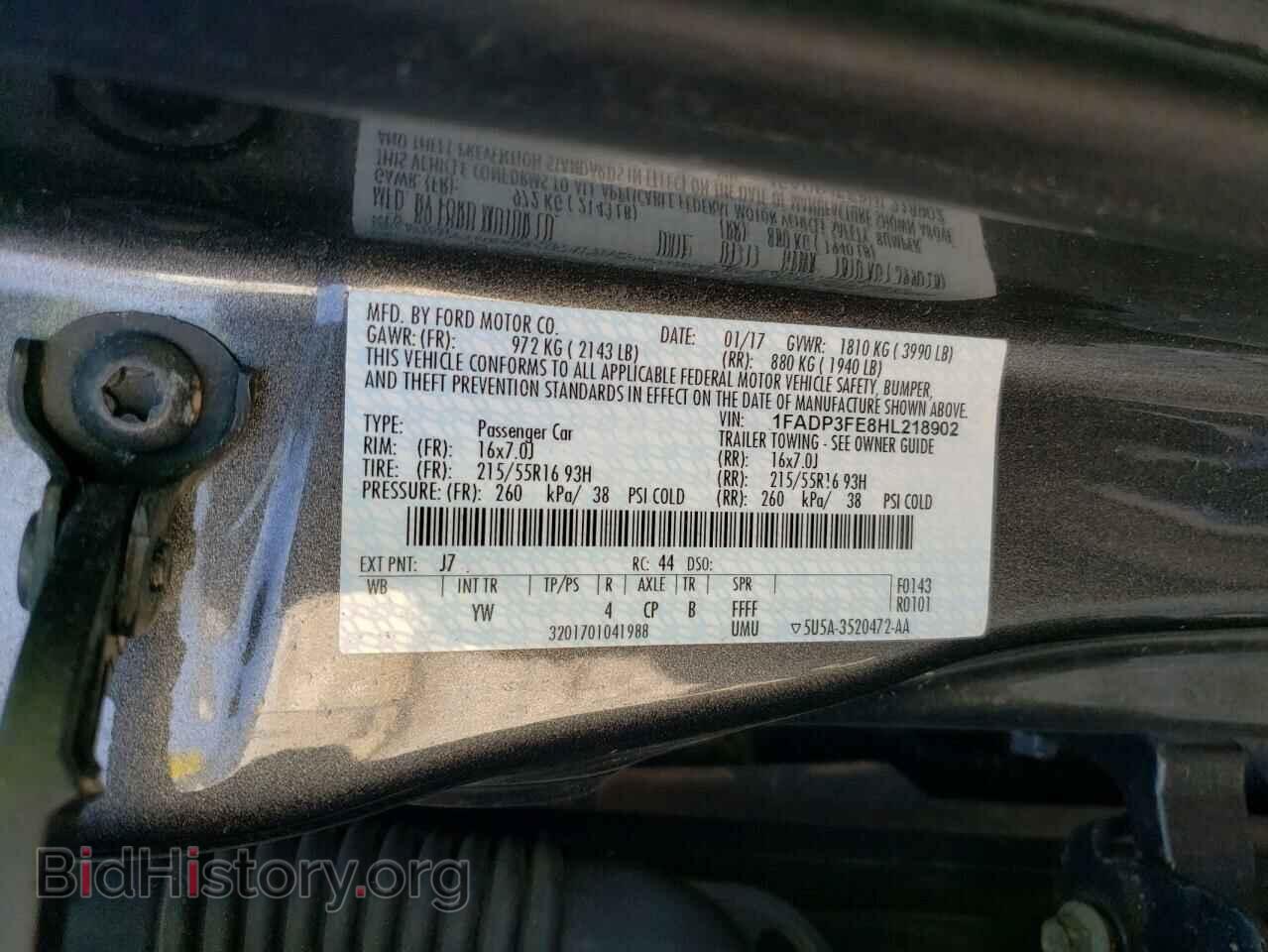 2017 FORD FOCUS - VIN: 1FADP3FE8HL218902 - Фото 12