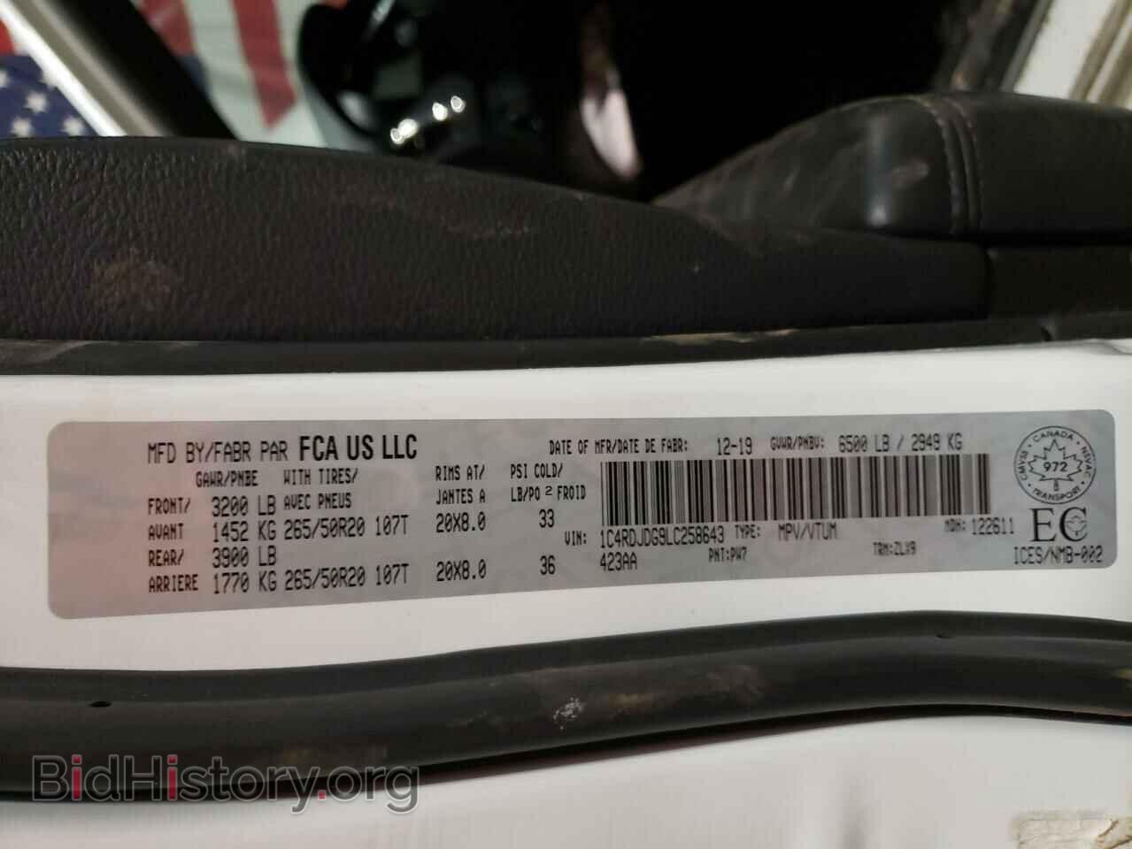 2020 DODGE DURANGO - VIN: 1C4RDJDG9LC258643 - Фото 13