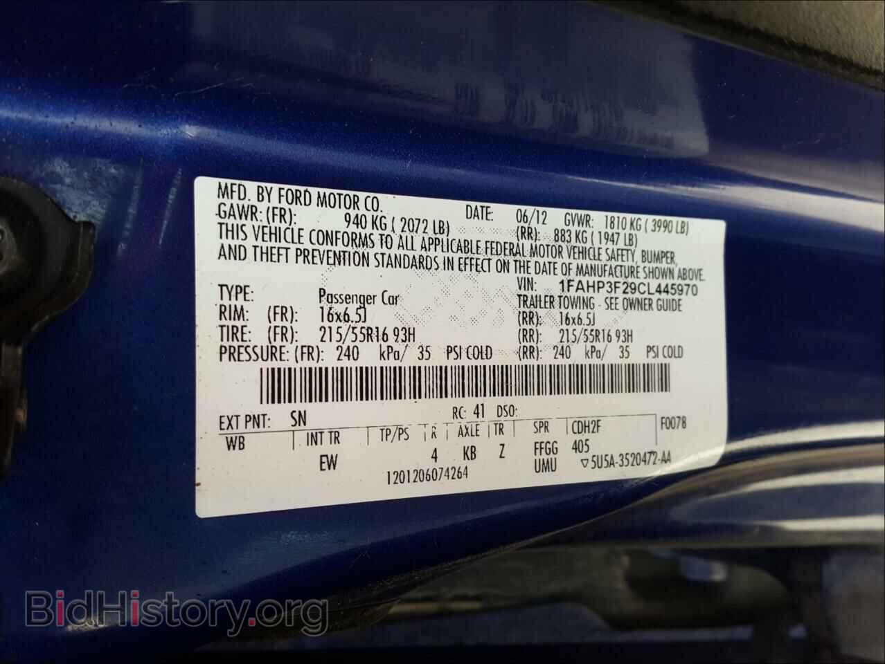 2012 FORD FOCUS - VIN: 1FAHP3F29CL445970 - Фото 10