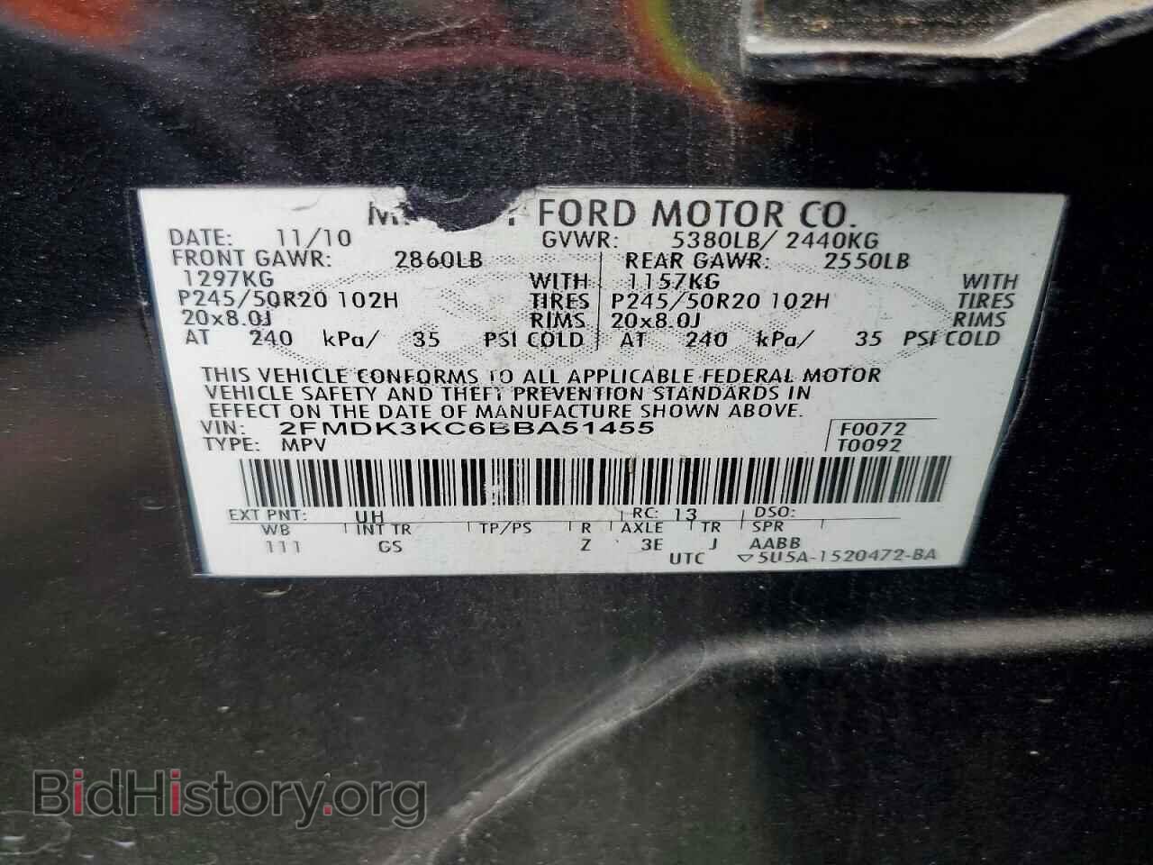 2011 FORD EDGE - VIN: 2FMDK3KC6BBA51455 - Photo 13