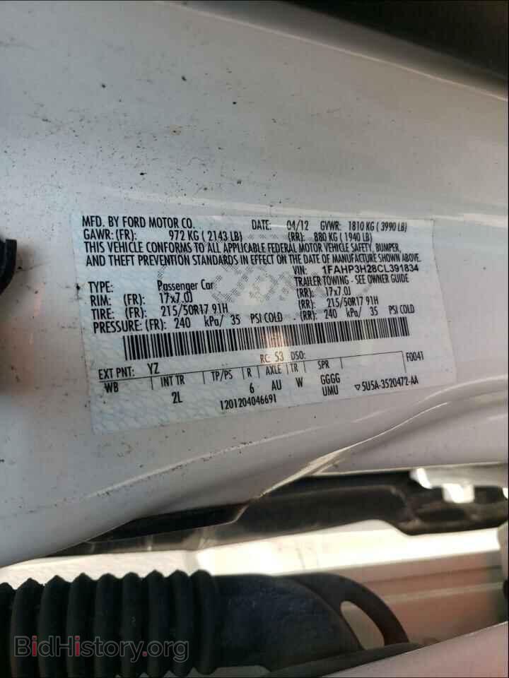 2012 FORD FOCUS - VIN: 1FAHP3H28CL391834 - Фото 10