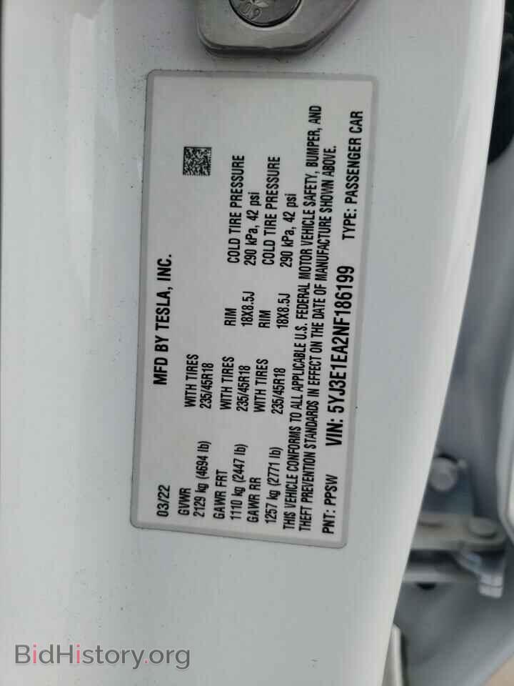 2022 TESLA MODEL 3 - VIN: 5YJ3E1EA2NF186199 - Photo 13