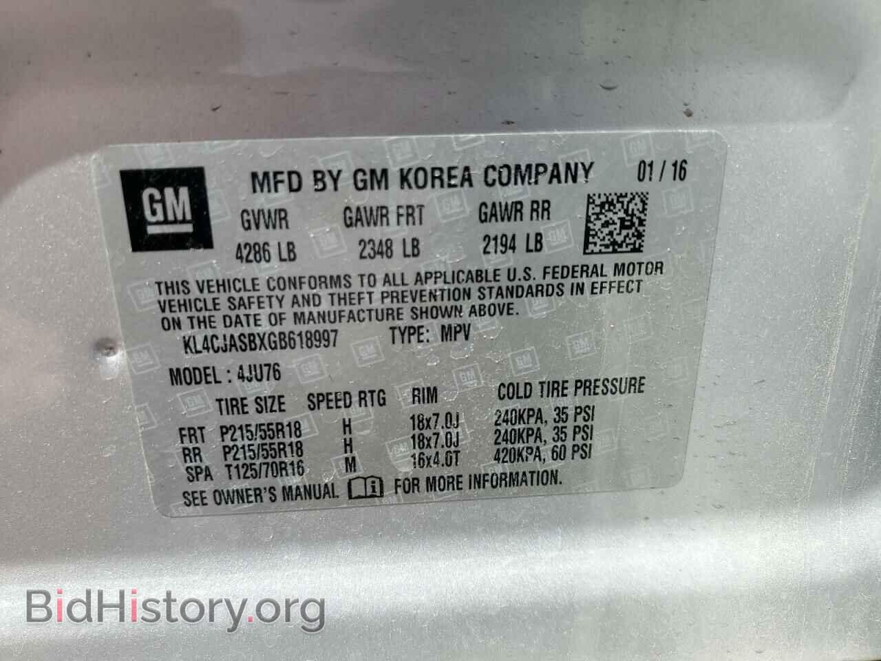2016 BUICK ENCORE - VIN: KL4CJASBXGB618997 - Photo 12